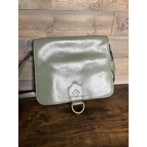Patricia Nash Ilina Flap Crossbody Leather Bag Sage Green